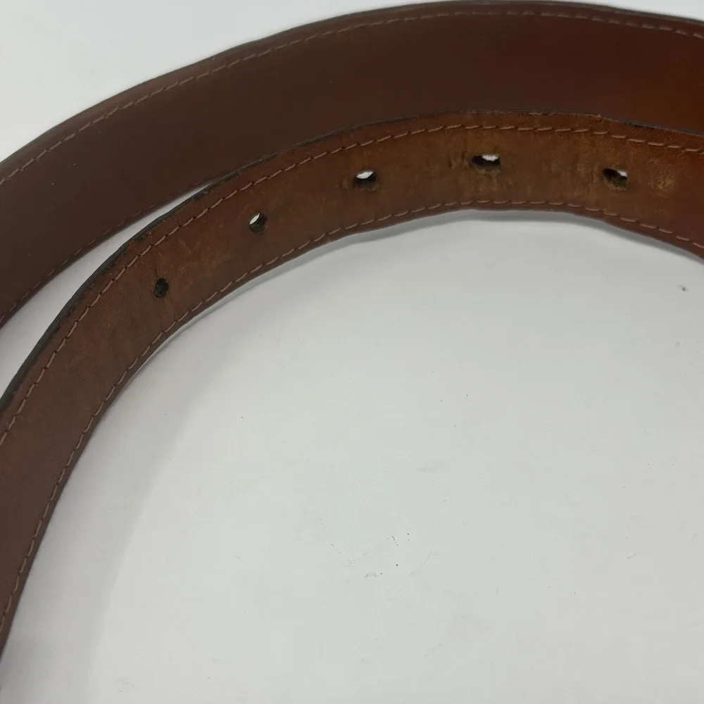 Rippel & Company Real Crocodile Leather Belt Solid Silver 925 Buckle USA Size 45